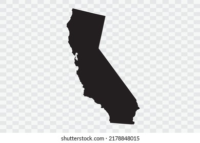 CALIFORNIA Map black Color on White Backgound quality files Png 