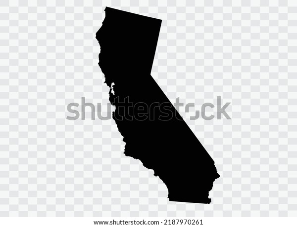 CALIFORNIA Map black Color on Backgound png  not\
divided into cities