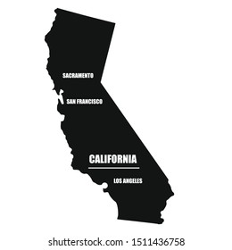 California Map Black On White Background Stock Vector (Royalty Free