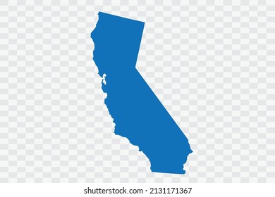 CALIFORNIA Map blue Color on Backgound png