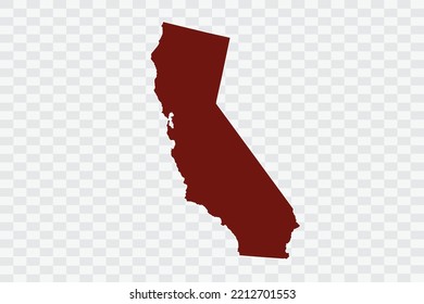 CALIFORNIA Map burnt brown Color on White Background quality files Color (701205) png