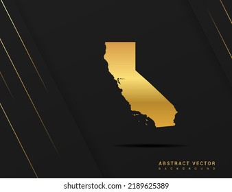 California map of gold gradient style vector Illustration.