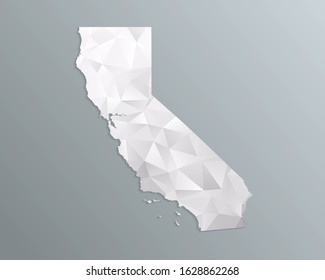California map gray in polygonal style on gradient background. isolated vector illustration eps 10.