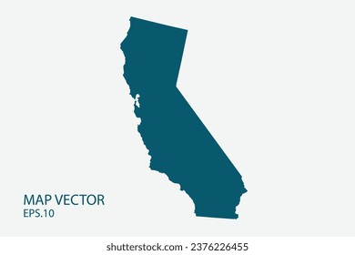 CALIFORNIA map High Detailed on white background. Abstract design vector illustration eps 10