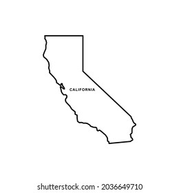 Icono de mapa de California. vector de icono de California