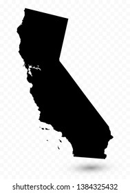 California Map einzeln auf transparentem Hintergrund - Hochdetaillierte Vektorkarte von Kalifornien - Alle Elemente sind in bearbeitbaren Schichten klar gekennzeichnet getrennt.