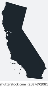 California map. Just a simple border map. Shape of the state. Flat blank California outline. Vector boundary illustration.