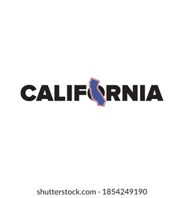 
Mapa de California del vector del logotipo en fondo blanco