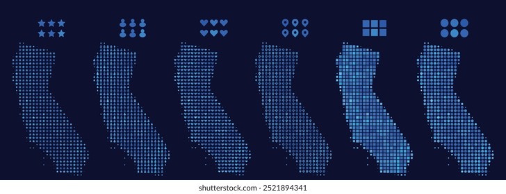 California Map made from different icons
