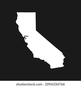 California map on black background
