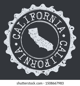 California Map Seal. Silhouette Postal Passport Stamp. Round Vector Icon Postmark.