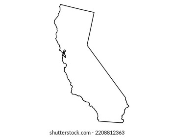 California Map Shadow Minimal Line Outline Stock Vector (Royalty Free ...