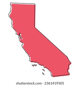 California map shape, united states of america. Flat concept icon symbol vector illustration .