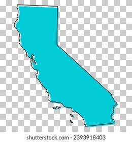 California map shape, united states of america. Flat concept icon symbol vector illustration .