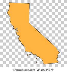 California map shape, united states of america. Flat concept icon symbol vector illustration .