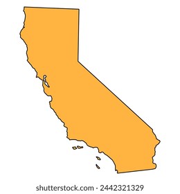 California map shape, united states of america. Flat concept icon symbol vector illustration .