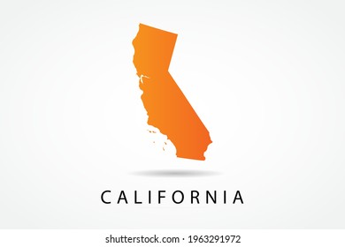 California Map - USA, United States of America map, World Map International vector template with Orange gradient color isolated on white background - Vector illustration eps 10
