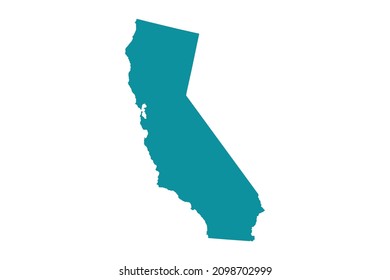 CALIFORNIA map vector, Abstract design vector illustration Eps 10. sea color palette color.High Detailed on white background.