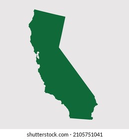 CALIFORNIA map vector, Abstract design vector illustration Eps 10. Green color palette color. High Detailed on white background.