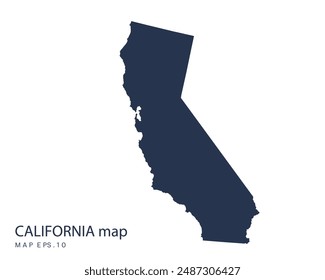 CALIFORNIA map vector, Abstract design vector illustration Eps 10. Navy color.High Detailed on white background.