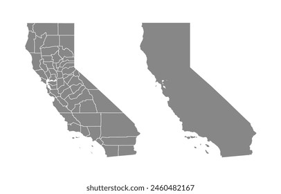 Vector de mapas de California, diseño de mapas de California