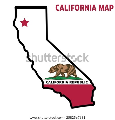 California map vector illustration on white Background