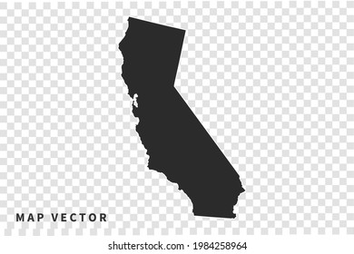 CALIFORNIA map vector, isolated on transparent background