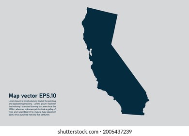CALIFORNIA map vector. isolated on light gray background