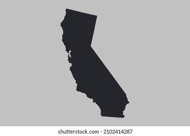 California map vector, isolated on gray background