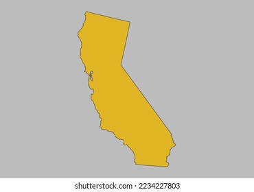 California map vector, Isolated on gray background