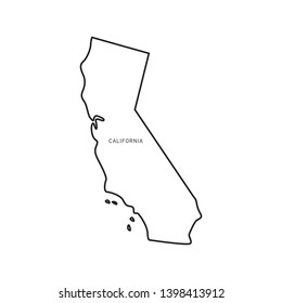 California Map Vector Outline Design Template