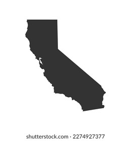 California map vector. Map of California state silhouette vector