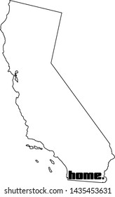 California map vector, USA state , Home