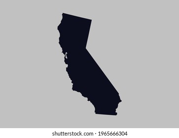 California map vector,Not isolated blue color on gray background