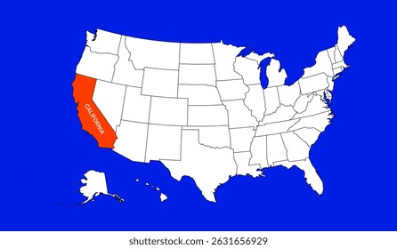 california maps illustration vector USA