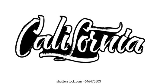 California Sticker Modern Calligraphy Hand Lettering Stock Vector ...