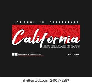 california, eslogan de tipografía de estilo moderno. diseño abstracto y estilo vintage. Vector para camisetas impresas, tipografía, ropa de calle, carteles de capucha, etc.