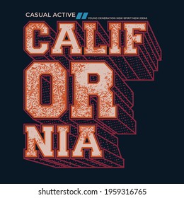 California Modern typography design in vector illustration.Clothing,t-shirt,apparel and other uses.