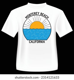 California Monterey Beach T-Shirt, Monterey Beach Shirt, California Shirt, Beach T-Shirt, Summer T-Shirt,