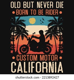 California Motorcycle Rider Tshirt Design