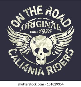 California motorcycle riders team - Vector artwork for sportswear in custom colors 