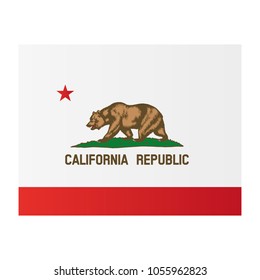 California national flag on white background texture. Vector illustration state symbol.