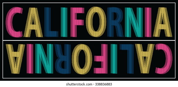 california neon slogan design,  t-shirt graphics, vectors