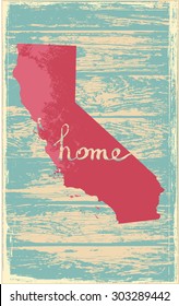California nostalgic rustic vintage state vector sign