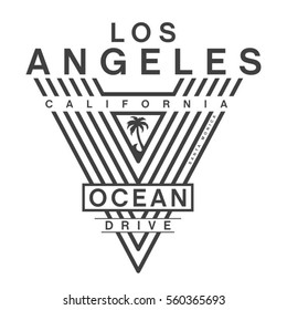 California ocean drive typography, tee shirt graphics, vectors