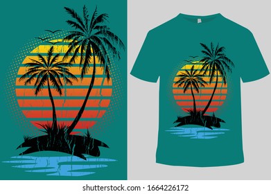 California Ocean side stylish t-shirt and apparel trendy design with palm trees silhouettes, typography, print, vector illustration.T shirt design for summer vacation, Landscape, Tee.