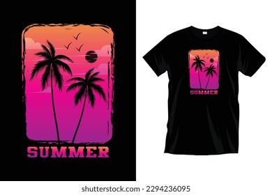 California Ocean side stylish t-shirt and apparel trendy design with palm trees silhouettes, typography, print, vector illustration. Summer Vacation t shirt design vector.