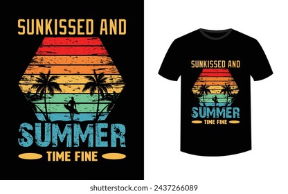 California Ocean side stylish t-shirt Summer beach and sunset Vector for and other uses