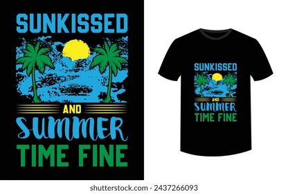 California Ocean side stylish t-shirt Summer beach and sunset Vector for and other uses