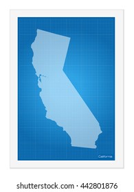 California on blueprint on a white background.